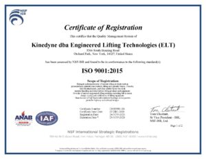 ELT Lift ISO Certifications